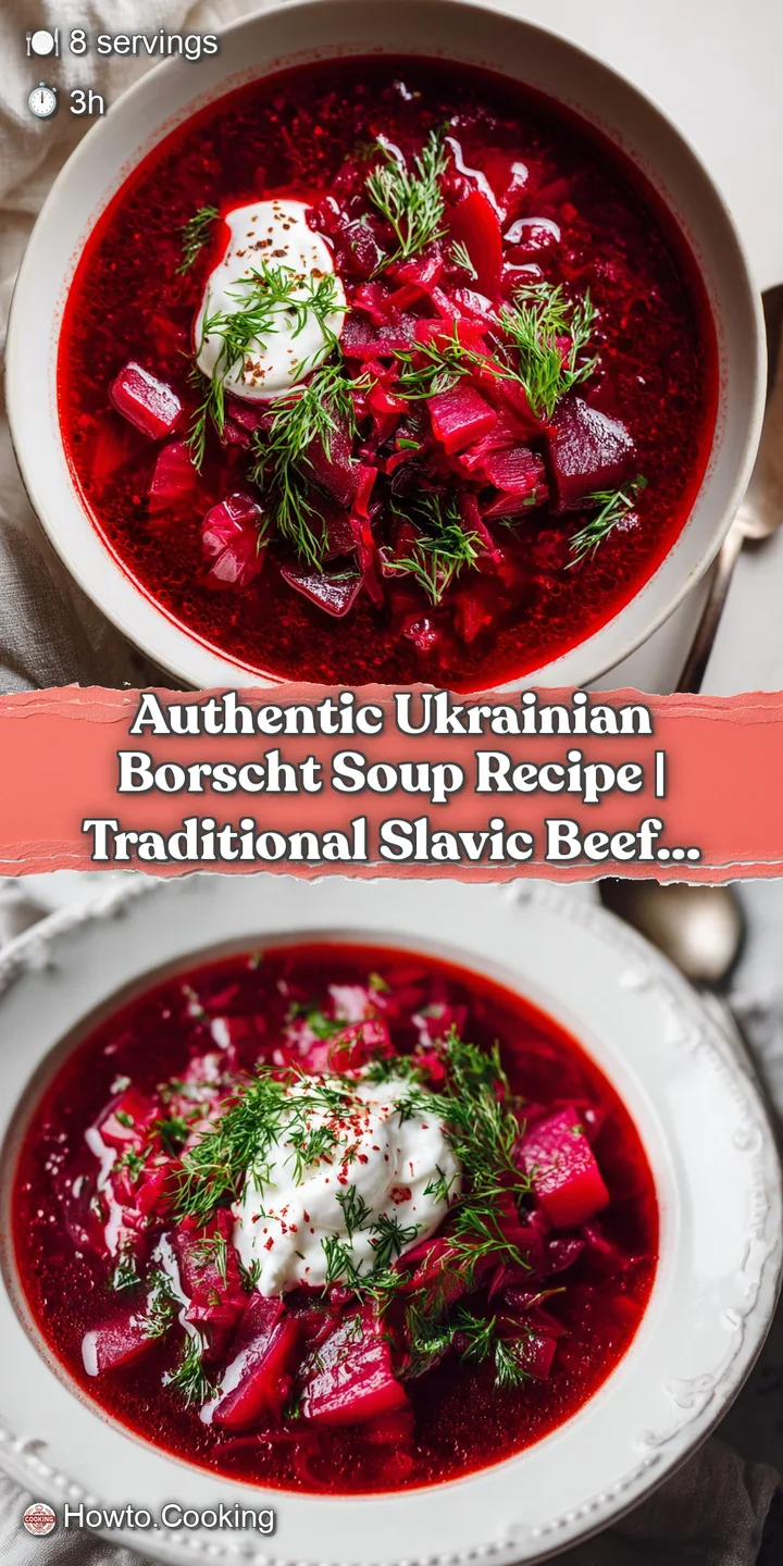 Close-up of deep crimson borscht, showcasing tender chunks of beet, potato, and carrot in a rich broth.