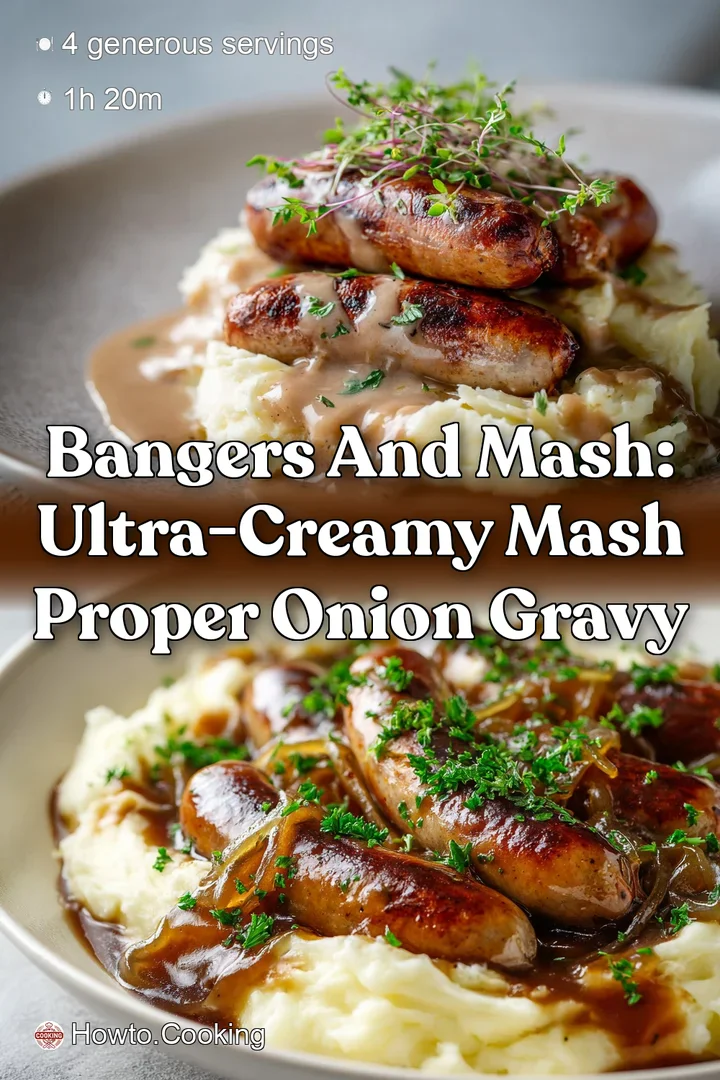 Bangers and Mash: Ultra-Creamy Mash Proper Onion Gravy