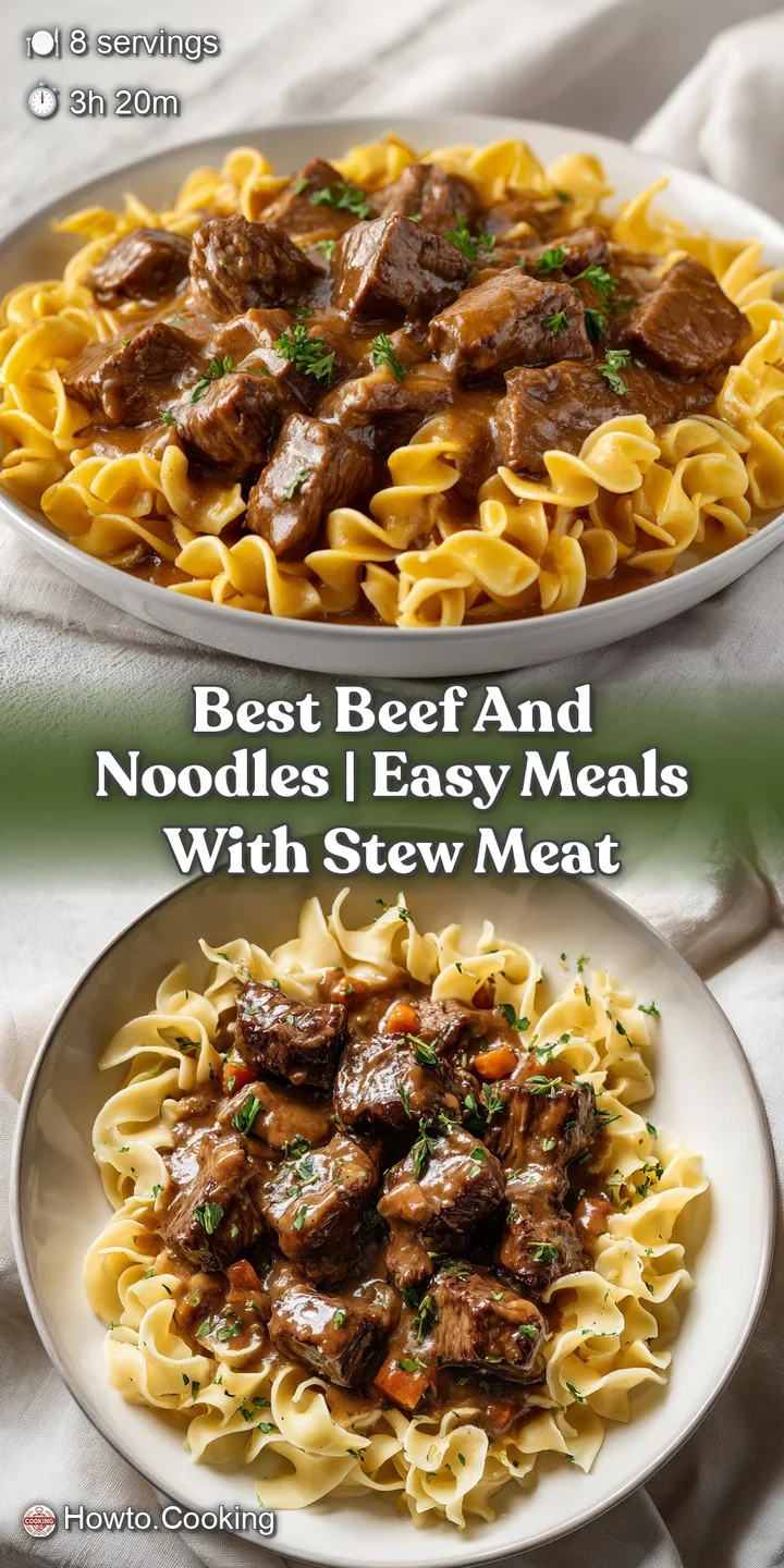 Extreme close-up of succulent beef pieces and glossy noodles drenched in a thick, savory mahogany-colored sauce.