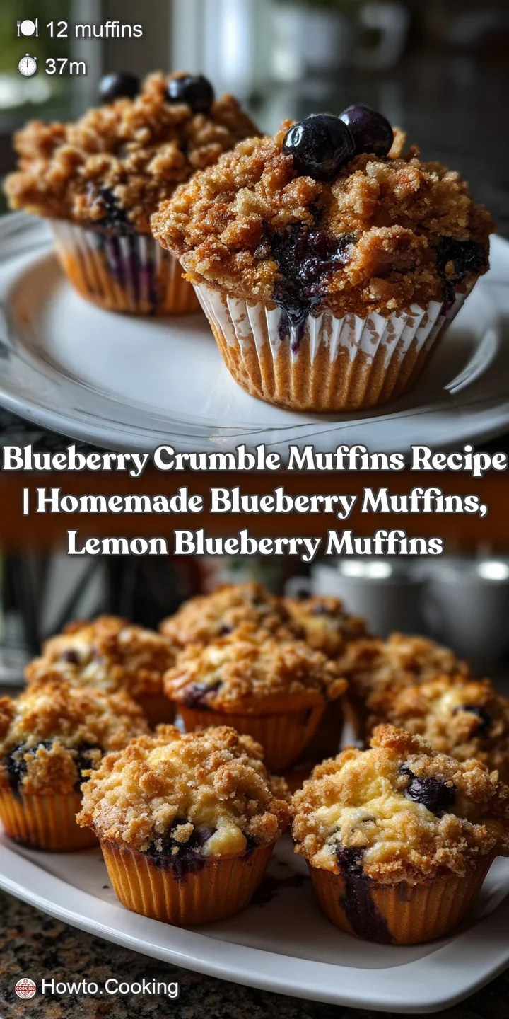 Blueberry Crumble Muffins Recipe | Homemade Blueberry Muffins Lemon Blueberry Muffins