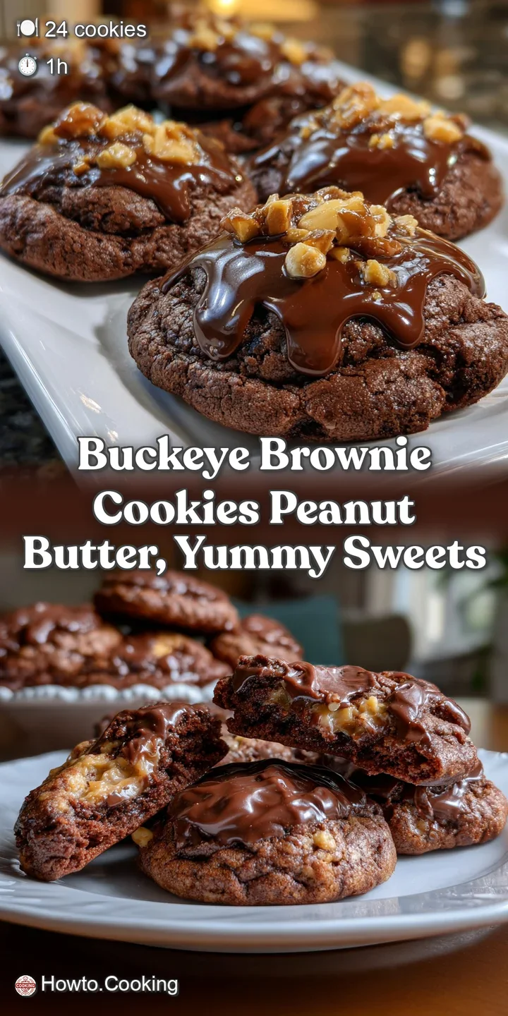 Buckeye Brownie Cookies Peanut Butter Yummy Sweets