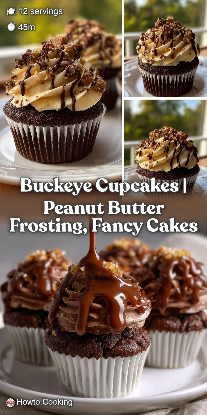 Buckeye Cupcakes | Peanut Butter Frosting Fancy Cakes