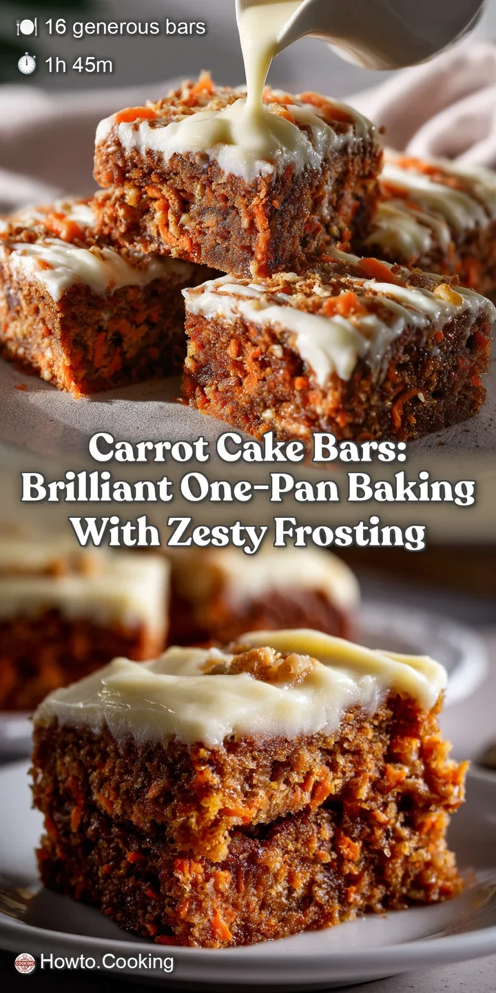 Carrot Cake Bars: Brilliant One-Pan Baking with Zesty Frosting