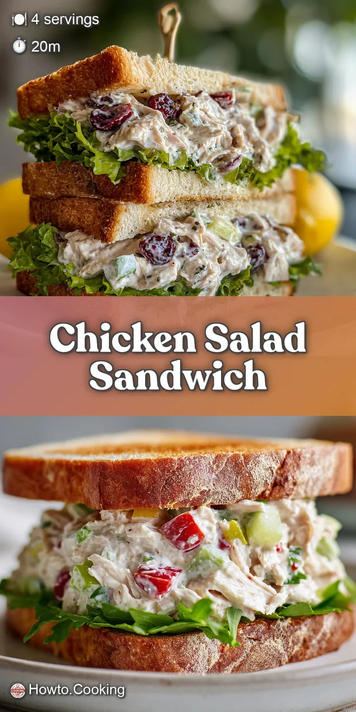 Close-up of chicken salad: shredded chicken, celery, and herbs in a creamy, light sauce, nestled inside a golden croissant...