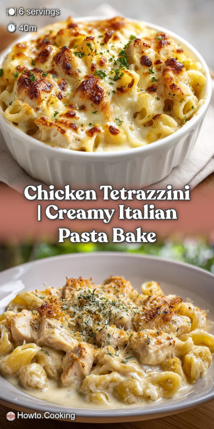 Close-up of bubbly, melted golden cheese stretching over tender pasta and juicy chicken in a rich, creamy white sauce.