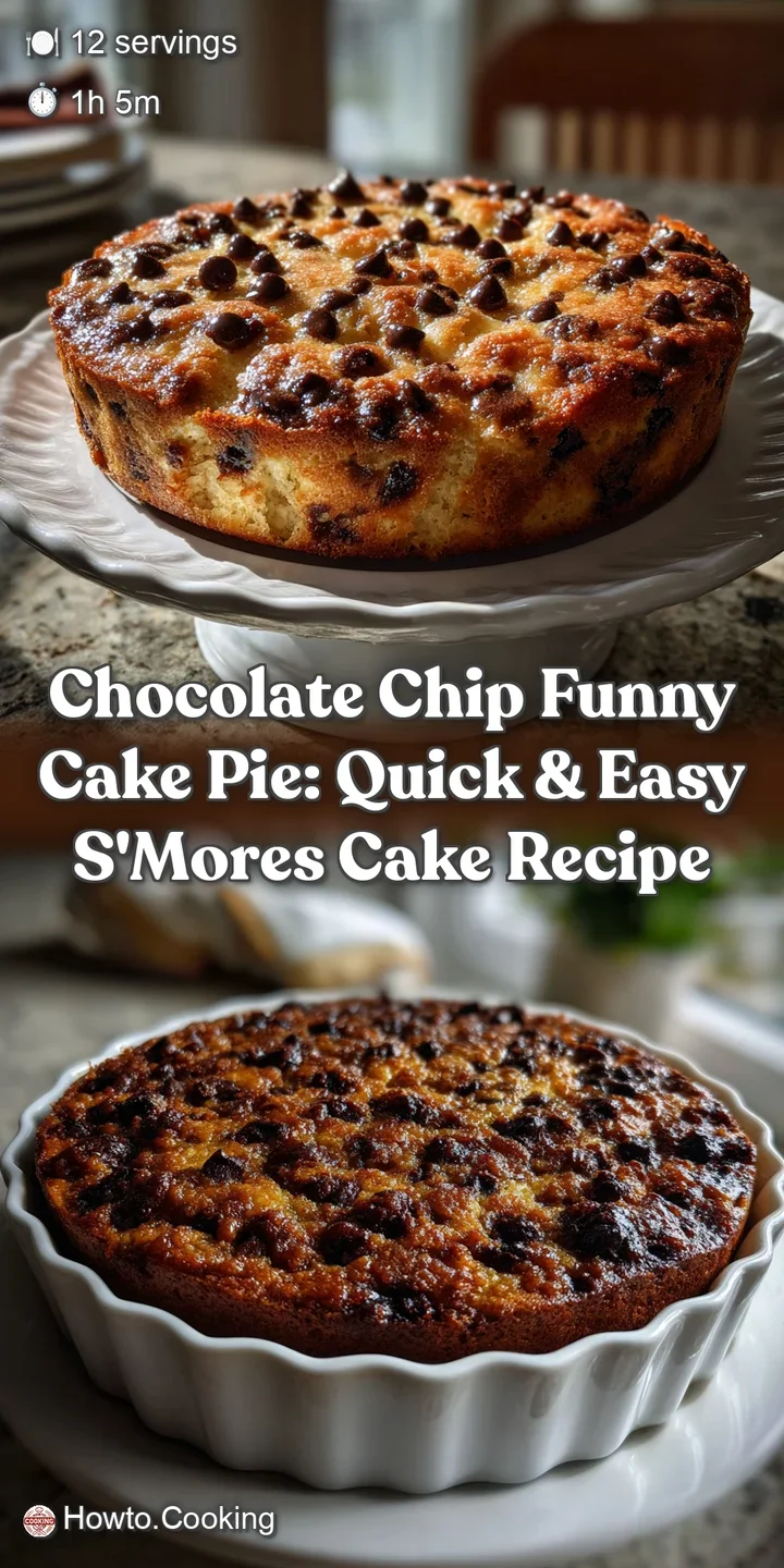Chocolate Chip Funny Cake Pie: Quick & Easy S mores Cake Recipe