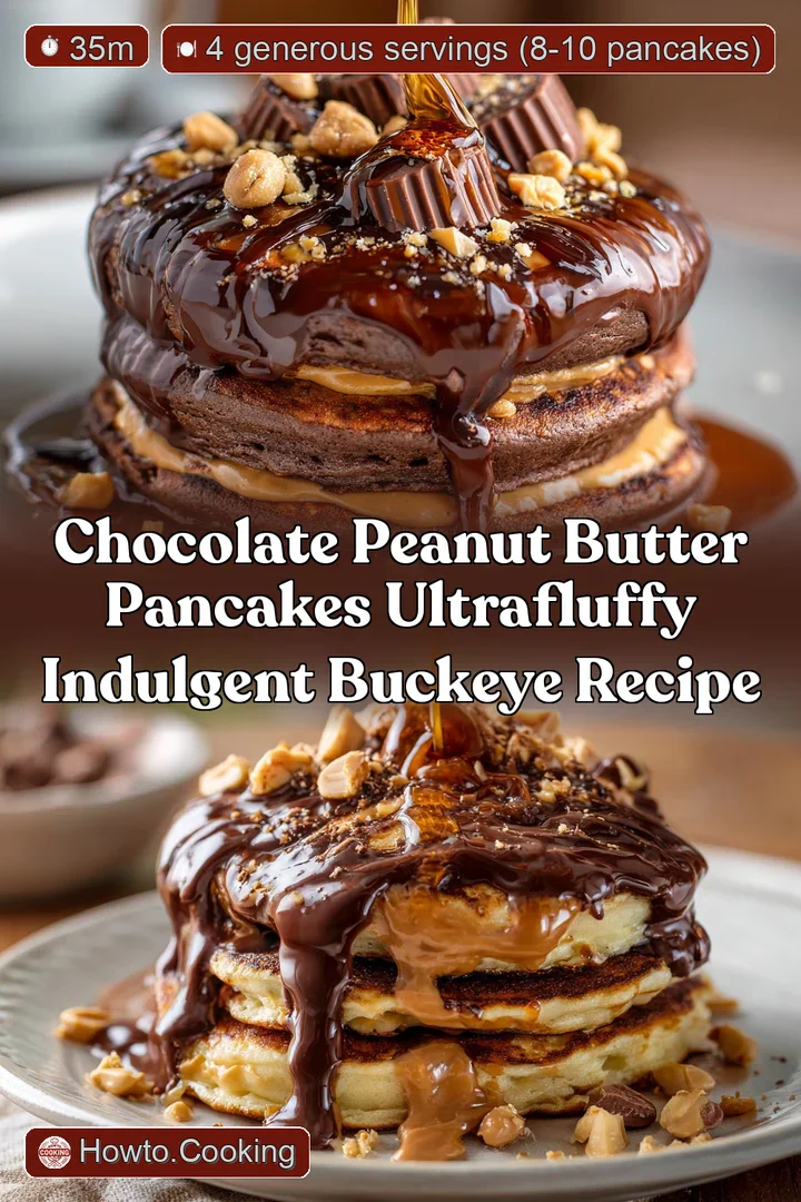 Chocolate Peanut Butter Pancakes UltraFluffy Indulgent Buckeye Recipe