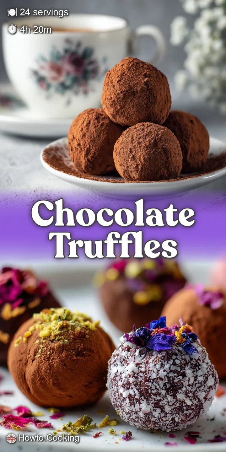 Close-up of a rich dark chocolate truffle, its slightly uneven surface coated generously in deep brown cocoa powder.