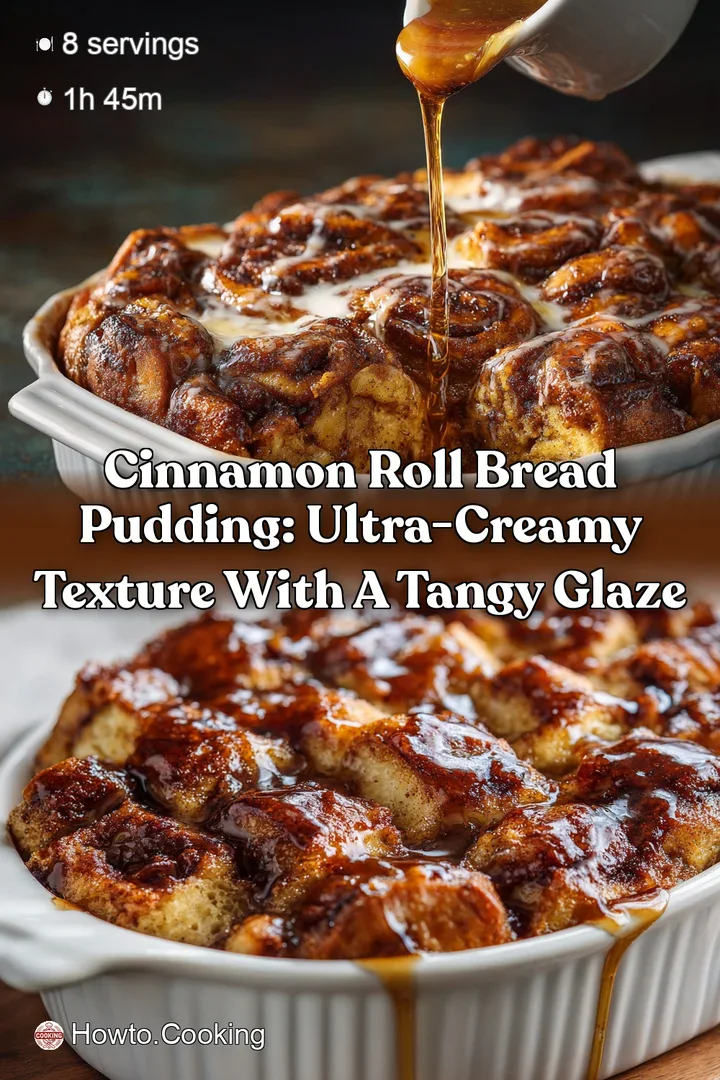 Cinnamon Roll Bread Pudding: Ultra-Creamy Texture with a Tangy Glaze