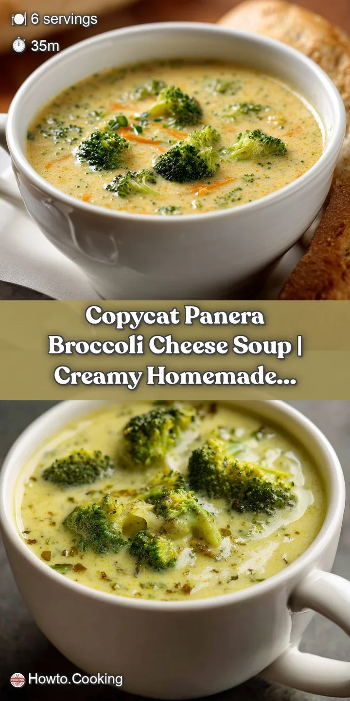 Close-up of thick, creamy broccoli cheese soup, showing tender florets and melted cheese strands
