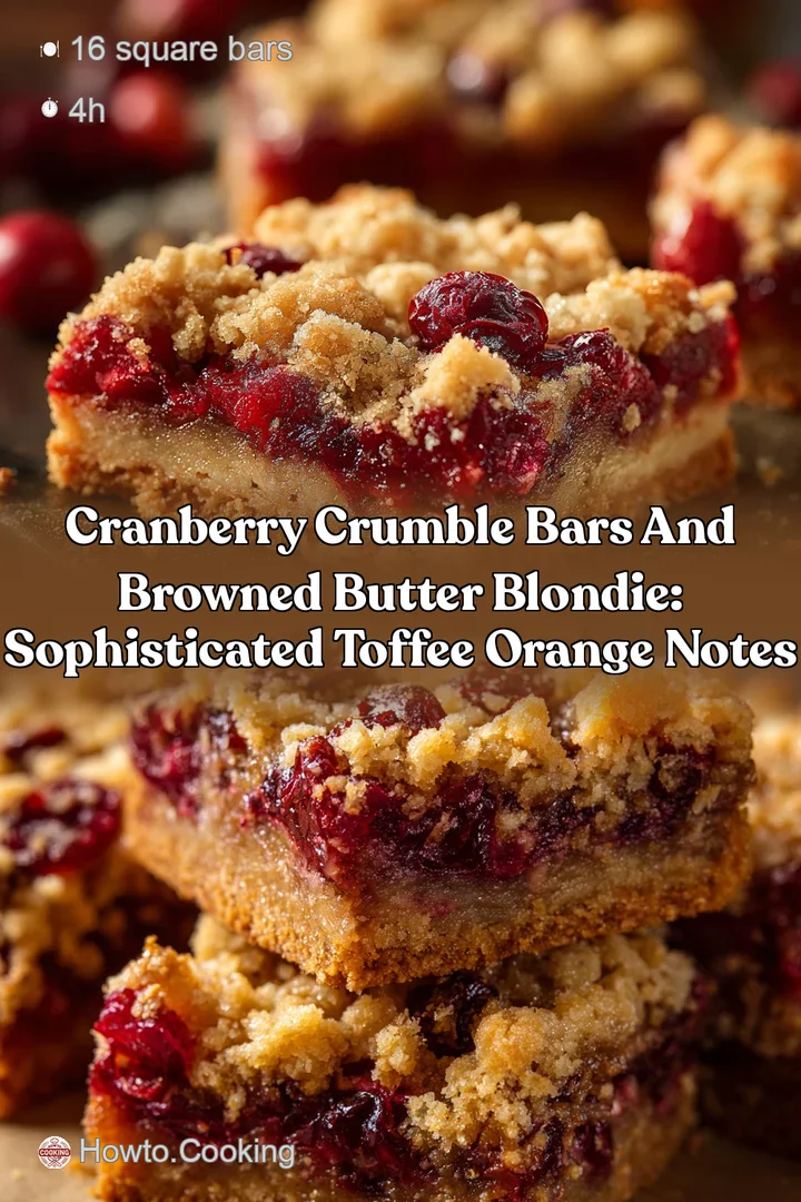 Cranberry Crumble Bars and Browned Butter Blondie: Sophisticated Toffee Orange Notes