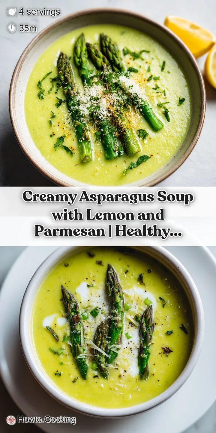 Close-up of creamy, bright green asparagus soup with visible texture and fresh parsley flecks.