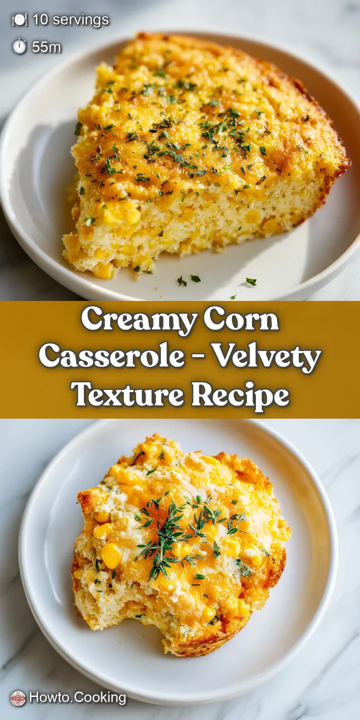 Close-up of creamy corn casserole, showing the moist interior with melted cheese and golden kernels, steaming slightly.