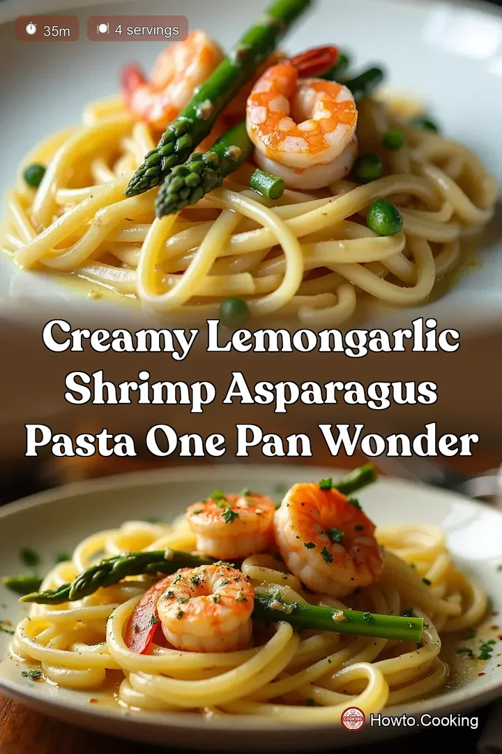 Creamy LemonGarlic Shrimp Asparagus Pasta One Pan Wonder