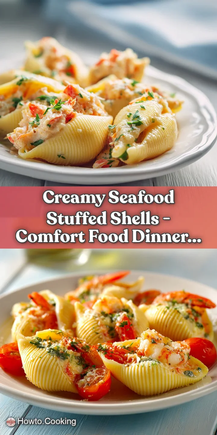 Close-up of tender pasta shells filled with succulent shrimp and creamy sauce, garnished with parsley.