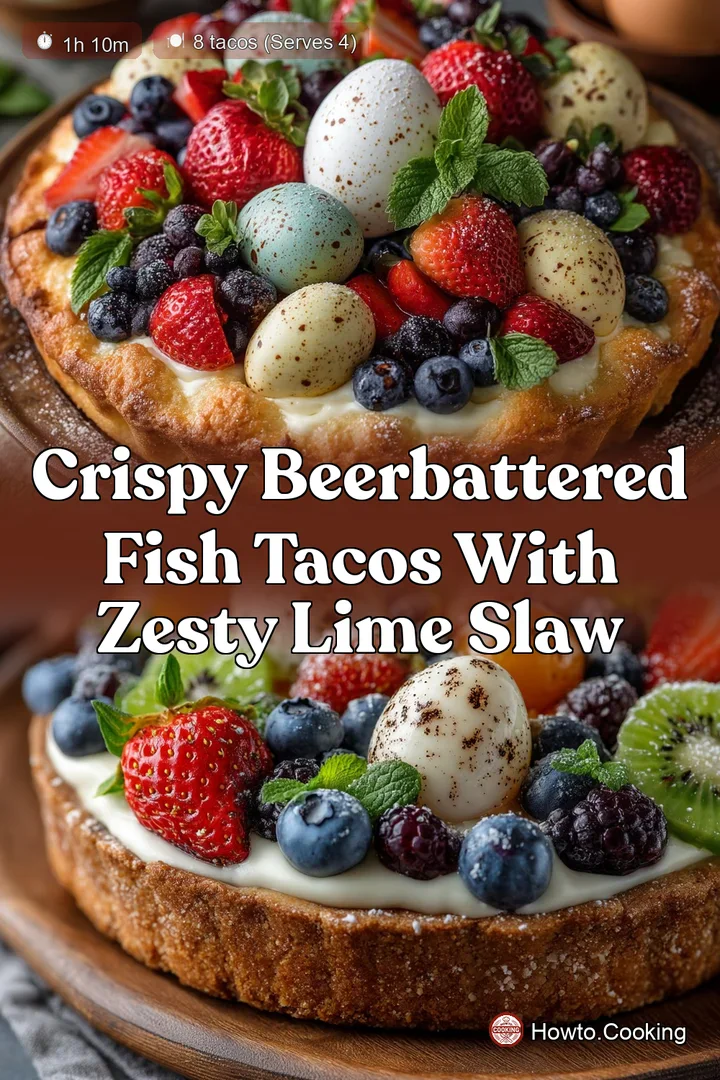 Crispy BeerBattered Fish Tacos with Zesty Lime Slaw