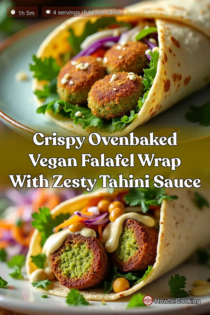 Crispy OvenBaked Vegan Falafel Wrap with Zesty Tahini Sauce