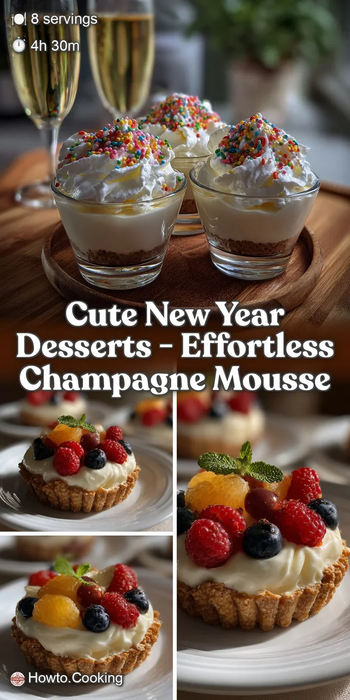 Close-up of a velvety champagne mousse, airy and light, topped with a glistening cranberry, promising a burst of flavor.