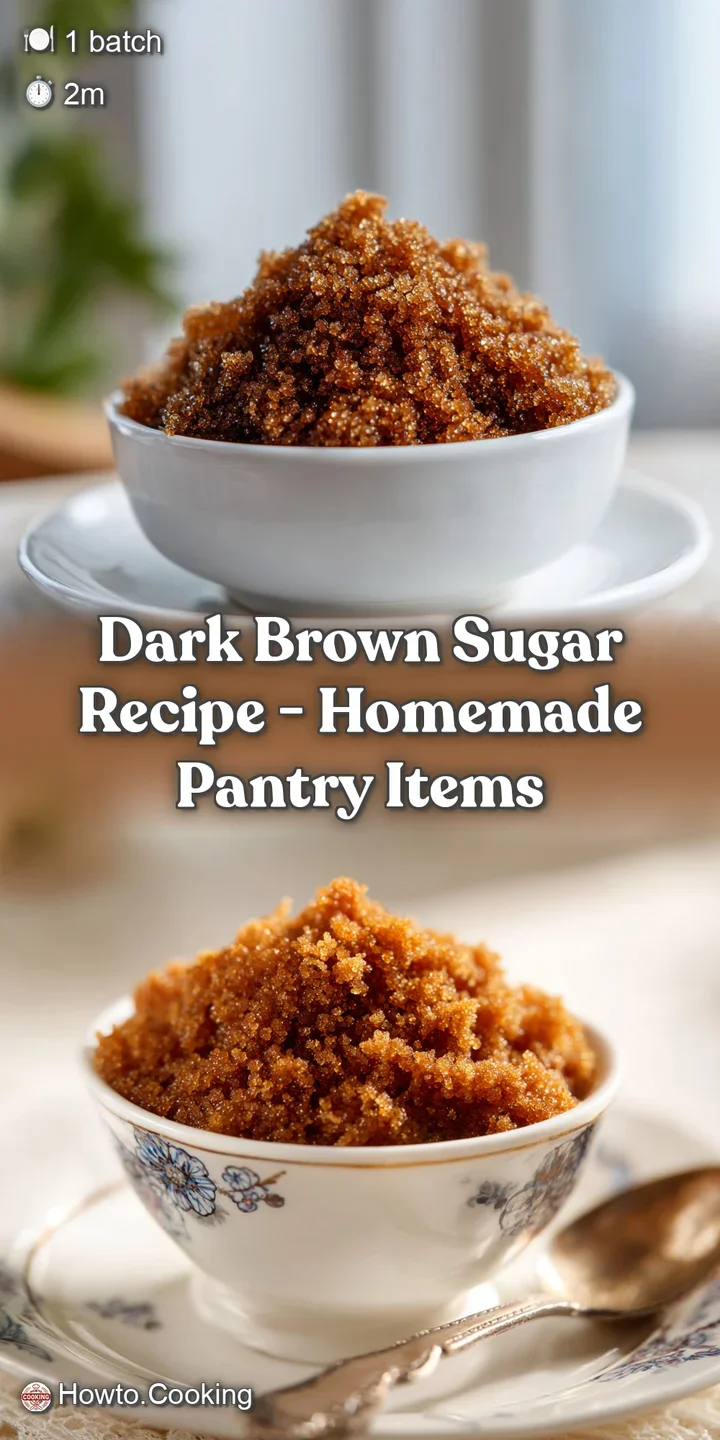 Close-up of moist, dark brown sugar, showcasing its clumpy texture and deep color, promising intense flavor and aroma in c...