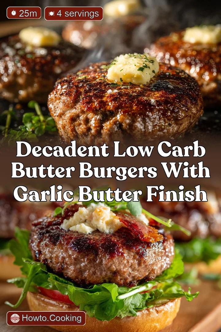 Decadent Low Carb Butter Burgers with Garlic Butter Finish