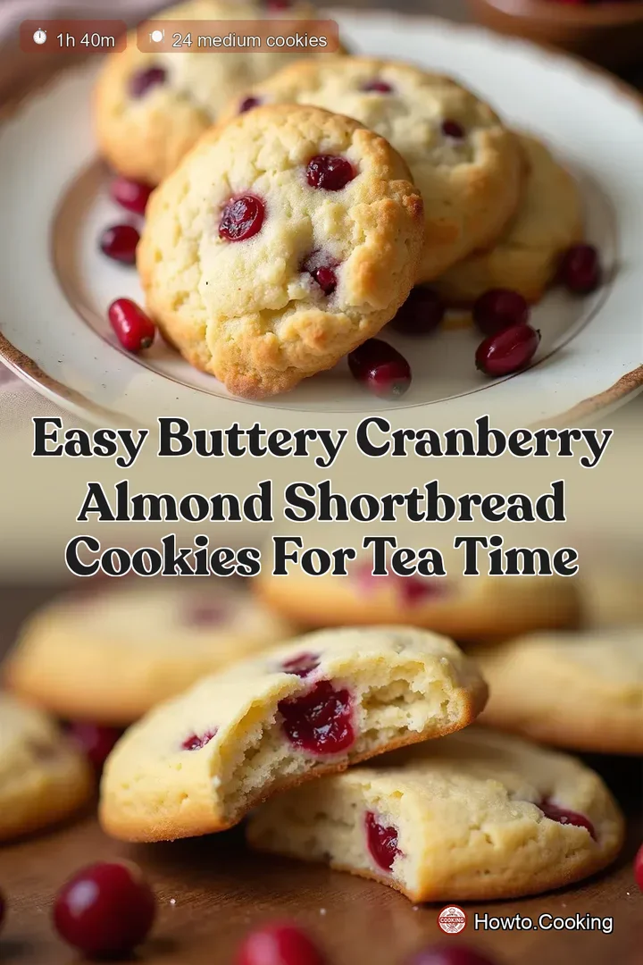 Easy Buttery Cranberry Almond Shortbread Cookies for Tea Time