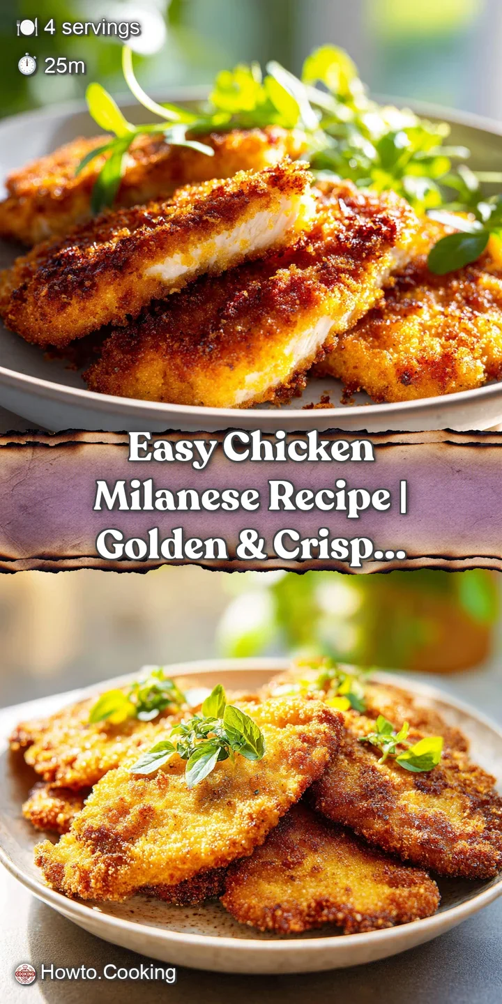 Close-up of a juicy, golden-crusted chicken Milanese cutlet, showcasing its perfectly browned breading and tender interior.