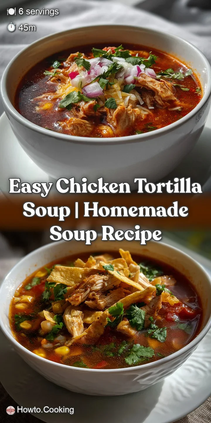 Easy Chicken Tortilla Soup | Homemade Soup Recipe