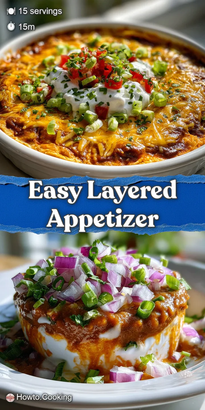 Creamy, cool sour cream layer studded with vibrant salsa and green onions in a close-up of a festive seven-layer bean dip.