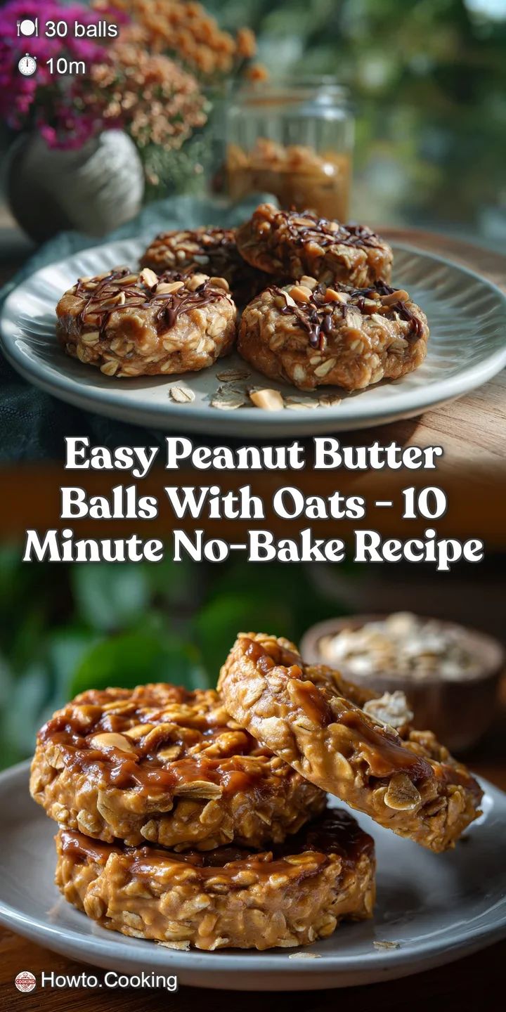Easy peanut butter balls with oats - 10 Minute No-Bake Recipe