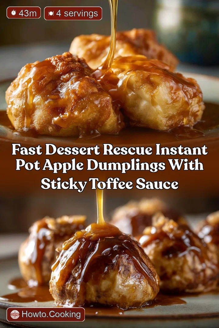 Fast Dessert Rescue Instant Pot Apple Dumplings with Sticky Toffee Sauce