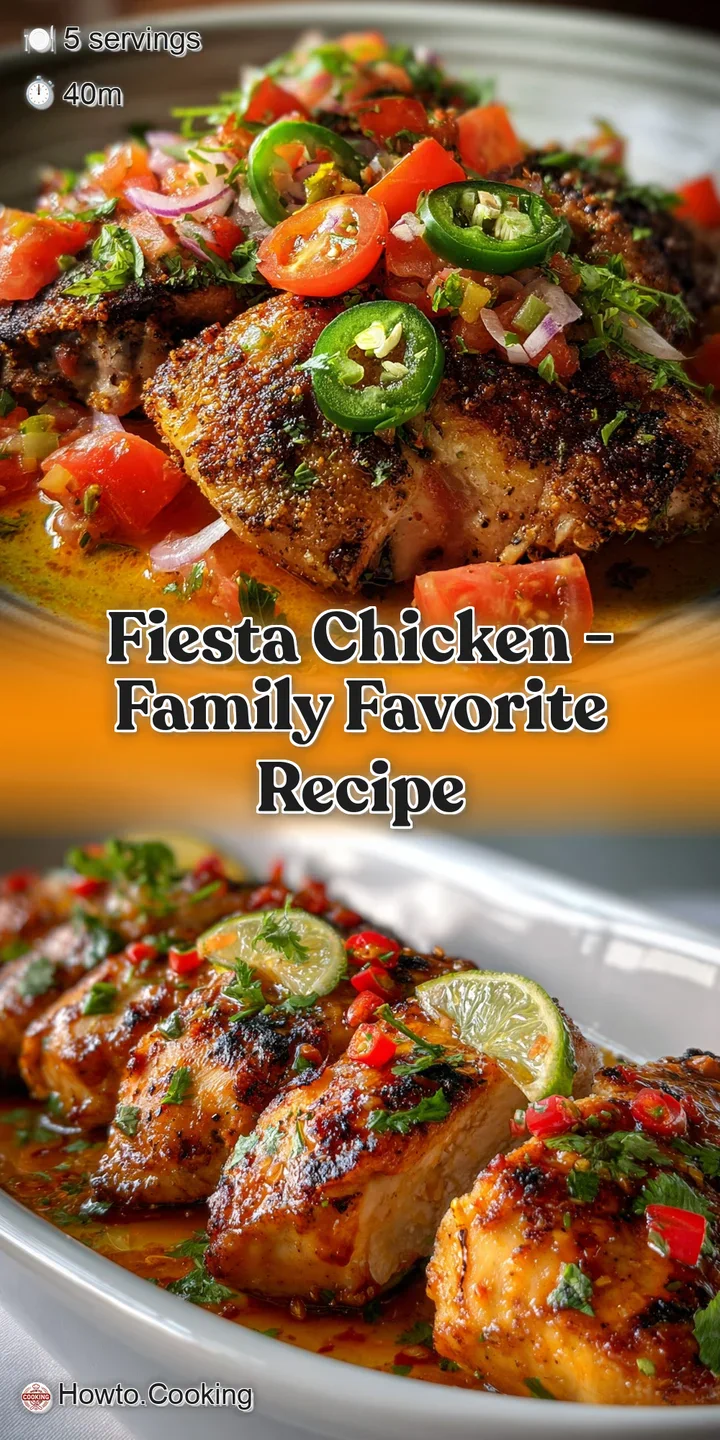 Close-up of fiesta chicken. Tender chicken, colorful peppers, and cilantro create a burst of fresh flavors and textures.