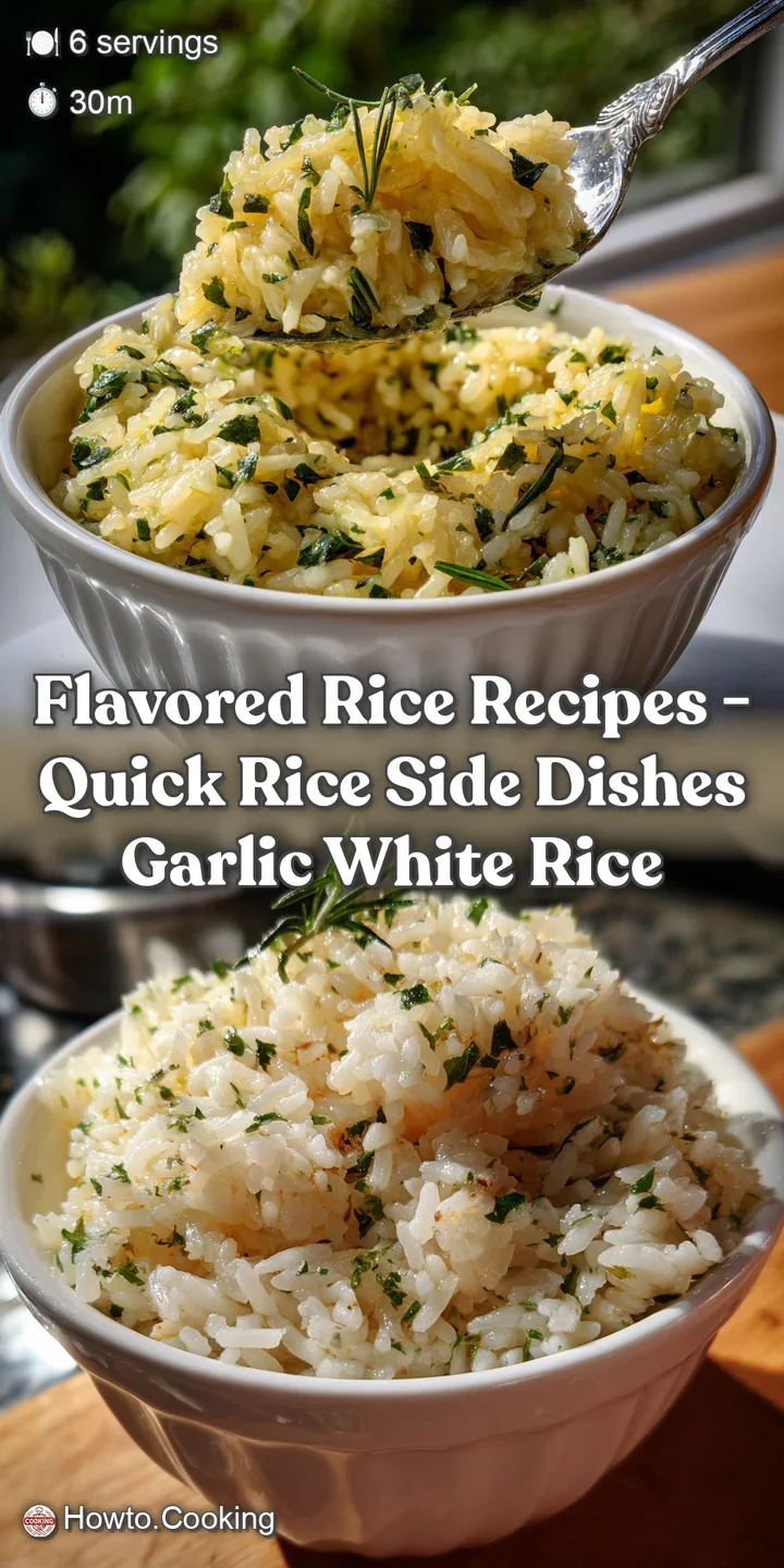 Flavored Rice Recipes - Quick Rice Side Dishes Garlic White Rice