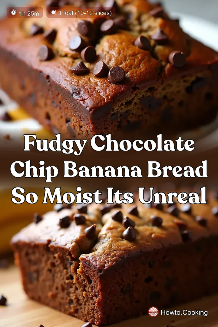 Fudgy Chocolate Chip Banana Bread So Moist Its Unreal
