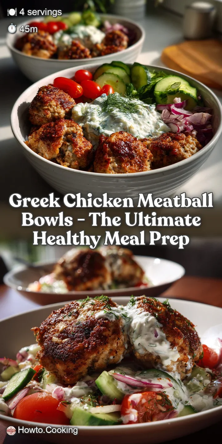 Greek Chicken Meatball Bowls - The Ultimate Healthy Meal Prep