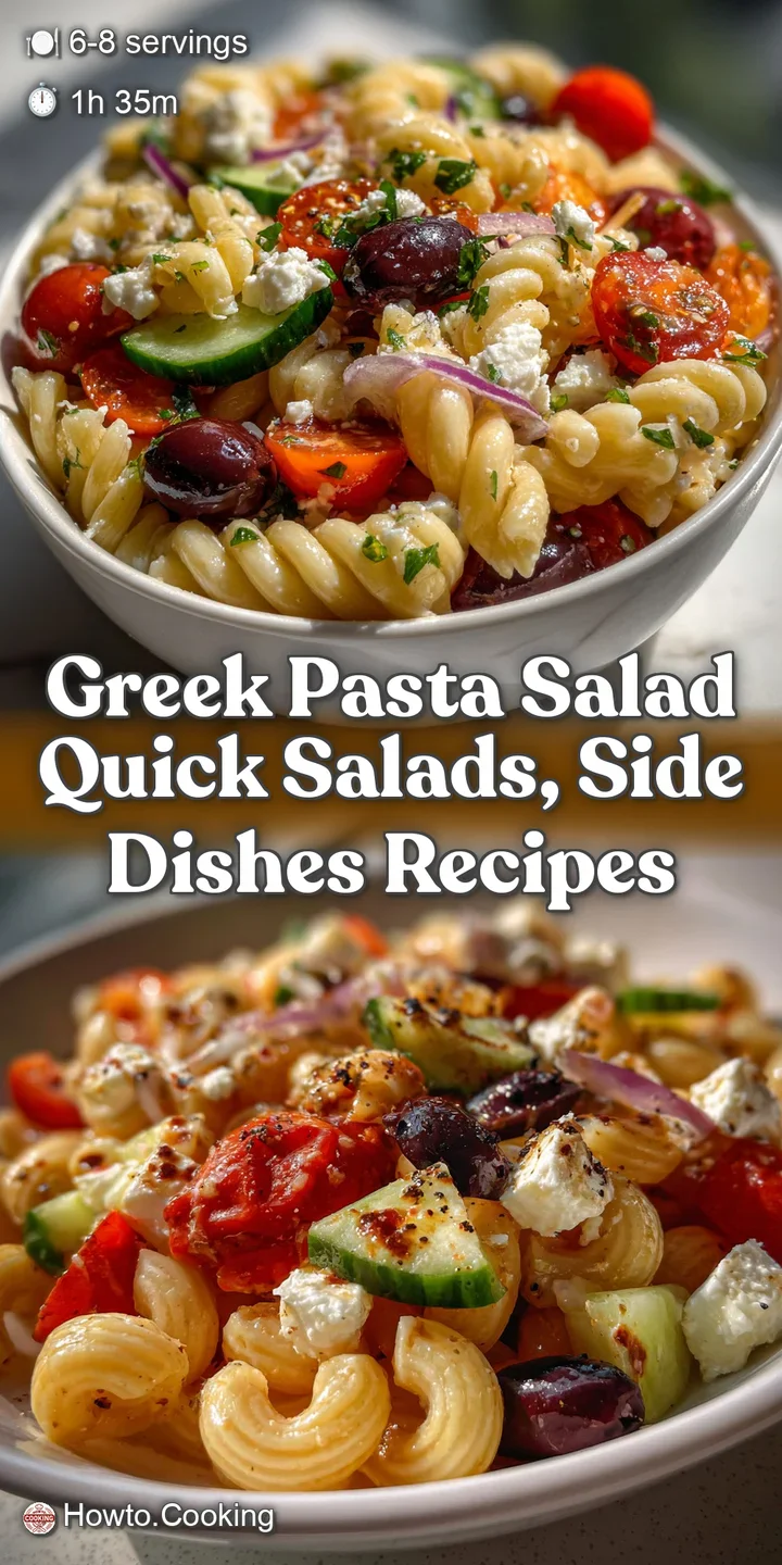 Greek Pasta Salad Quick Salads Side Dishes Recipes