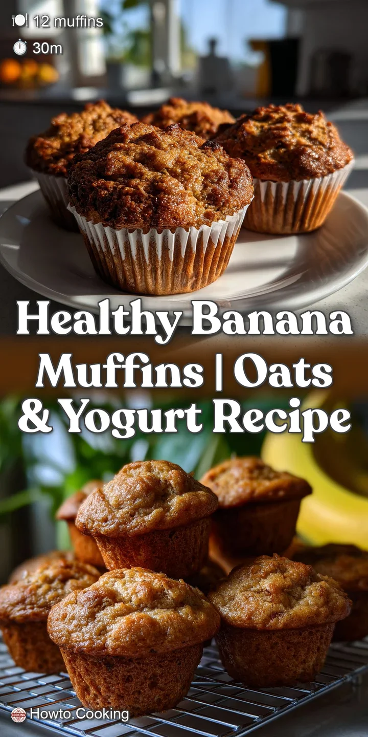 Healthy Banana Muffins | Oats & Yogurt Recipe