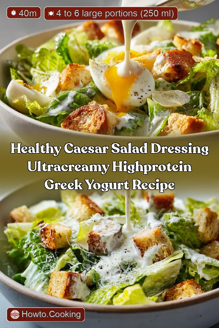 Healthy Caesar Salad Dressing UltraCreamy HighProtein Greek Yogurt Recipe