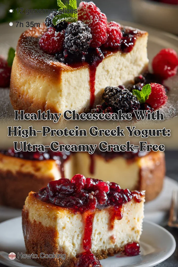 Healthy Cheesecake with High-Protein Greek Yogurt: Ultra-Creamy Crack-Free