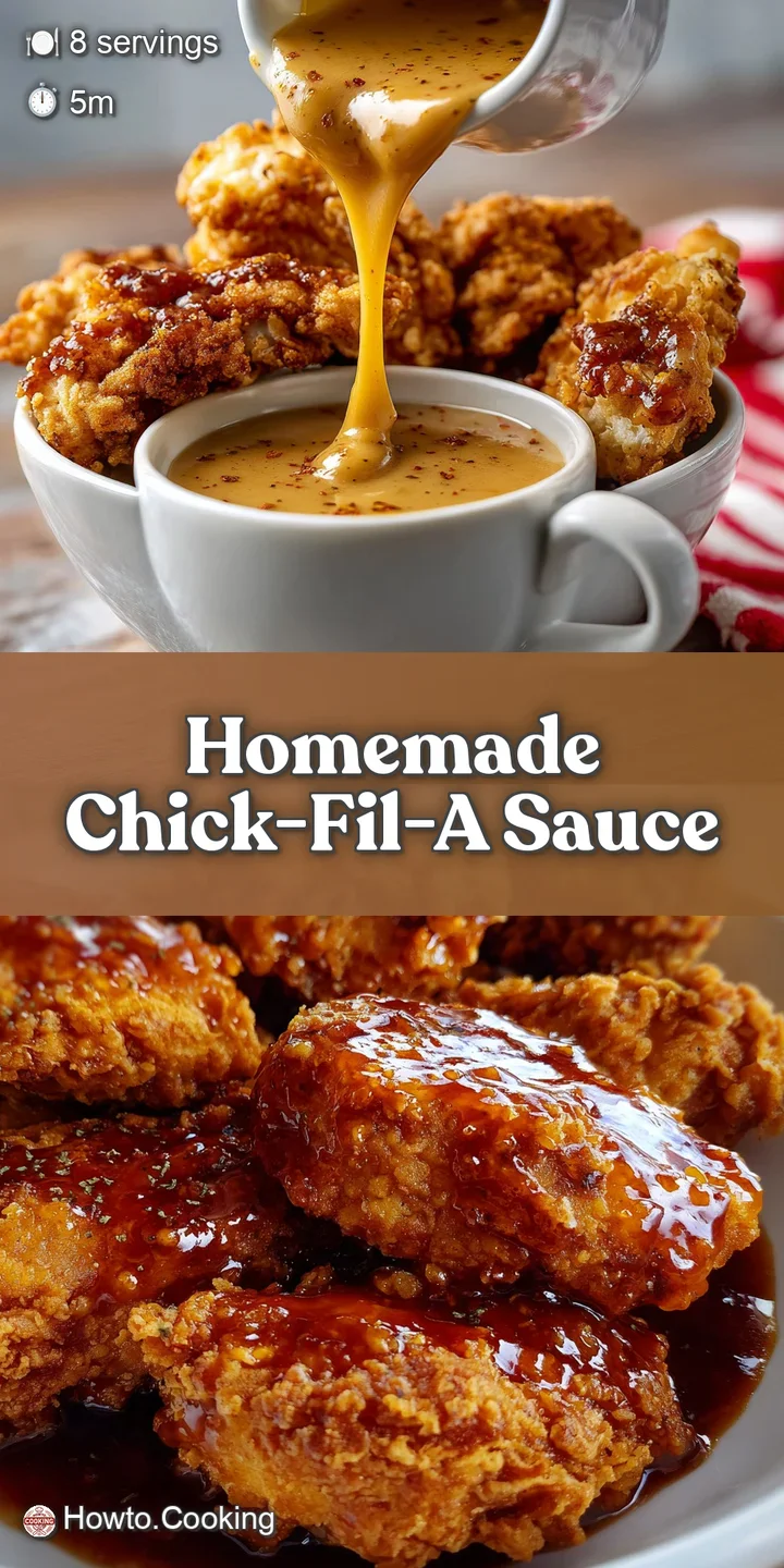 Close-up of Chick-fil-A sauce: a thick, creamy, pale orange dipping sauce with visible flecks of spices and herbs.