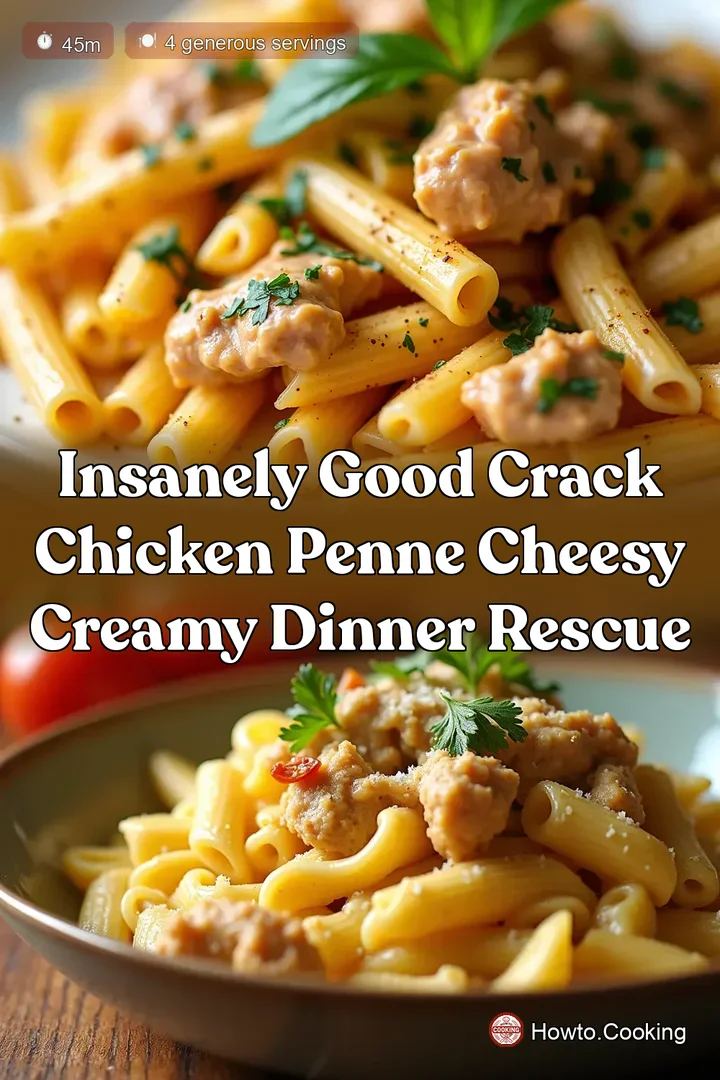 Insanely Good Crack Chicken Penne Cheesy Creamy Dinner Rescue