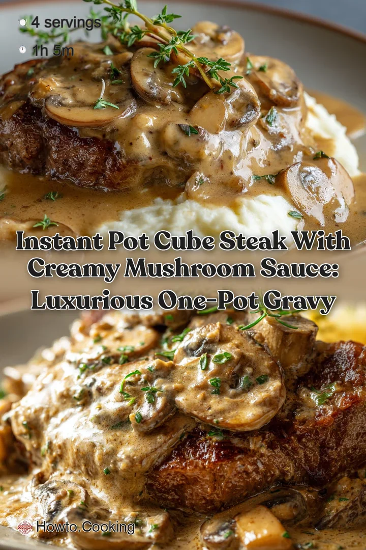 Instant Pot Cube Steak with Creamy Mushroom Sauce: Luxurious One-Pot Gravy