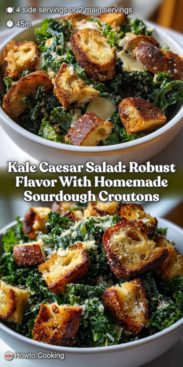 Kale Caesar Salad: Robust Flavor with Homemade Sourdough Croutons