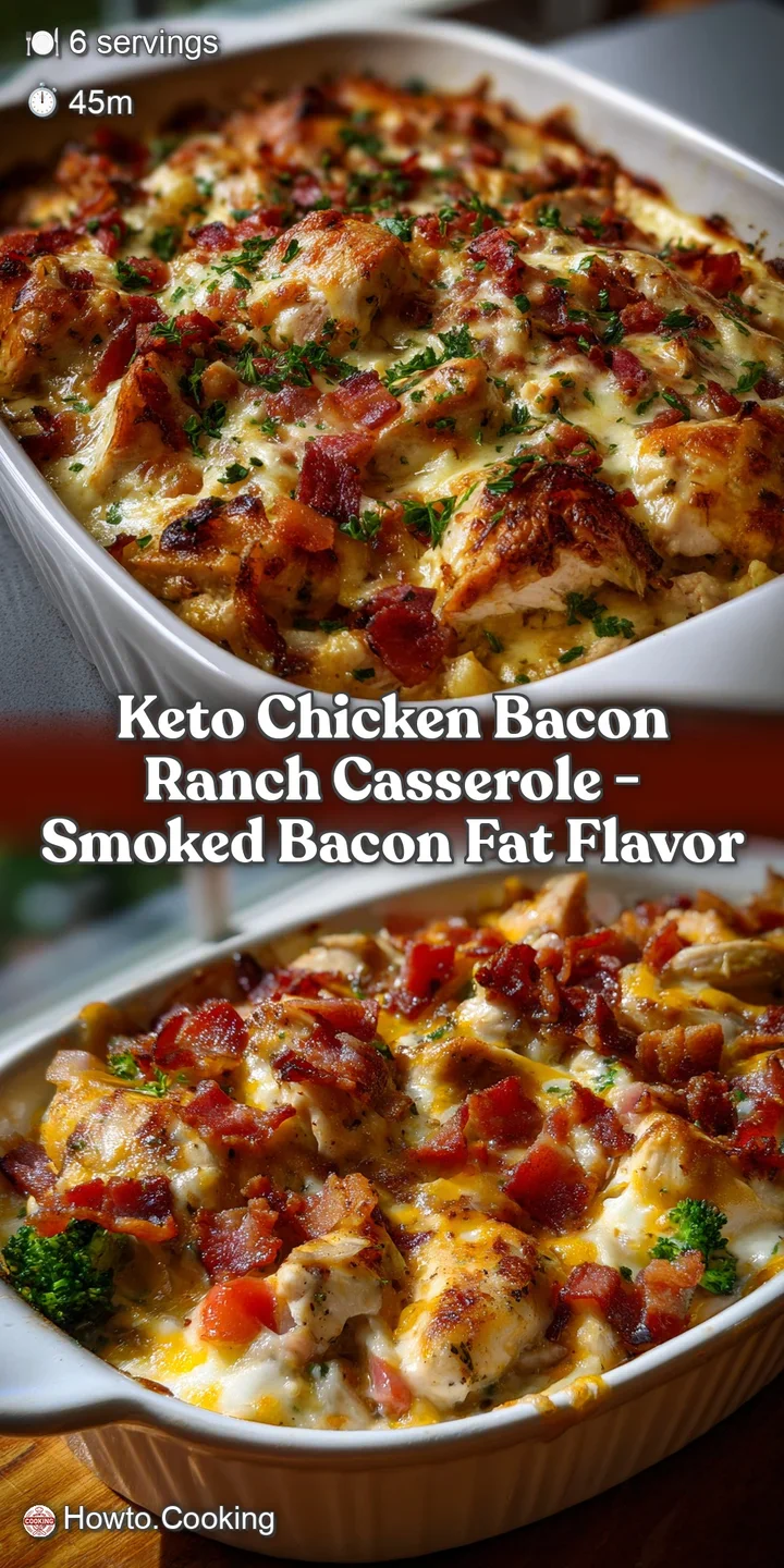 Keto Chicken Bacon Ranch Casserole - Smoked Bacon Fat Flavor