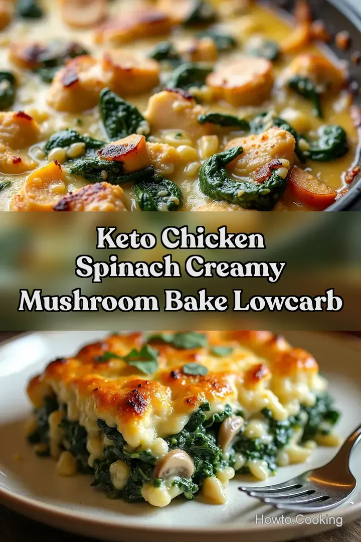 Keto Chicken Spinach Creamy Mushroom Bake LowCarb