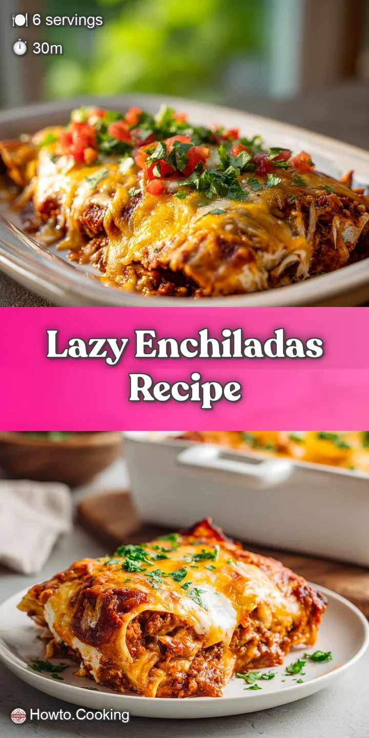 Close-up of a cheesy enchilada; melted cheese, rich red sauce, and a glimpse of a savory filling peeking out.