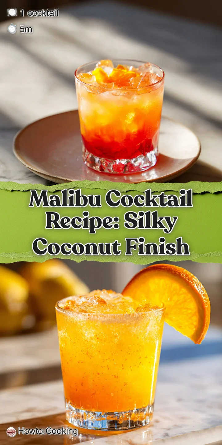 Close-up of a refreshing Malibu cocktail, condensation on the glass hints at a cool, tropical taste. Lime zest details are...