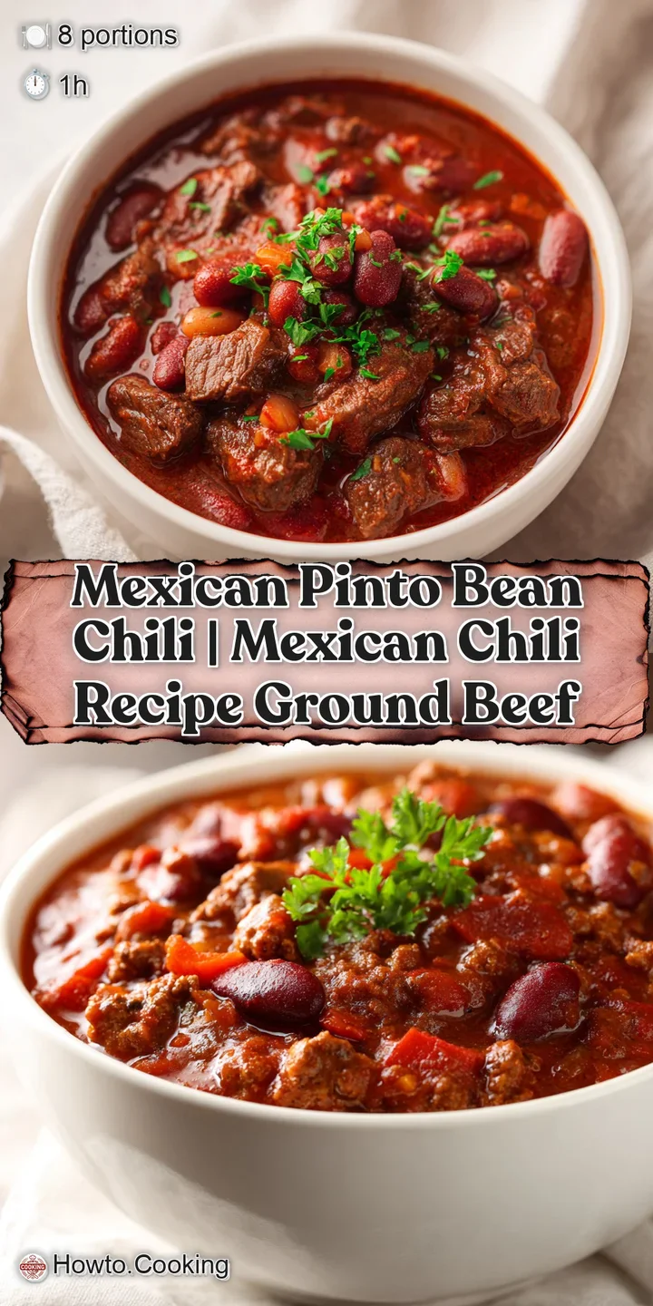 Macro shot of chunky pinto beans and savory browned beef in a glossy, spiced tomato sauce with a sprinkle of cheese.