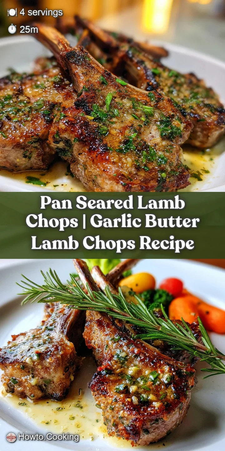 Close-up of perfectly cooked lamb chops, showcasing their rosy pink interior and golden-brown seared edges.