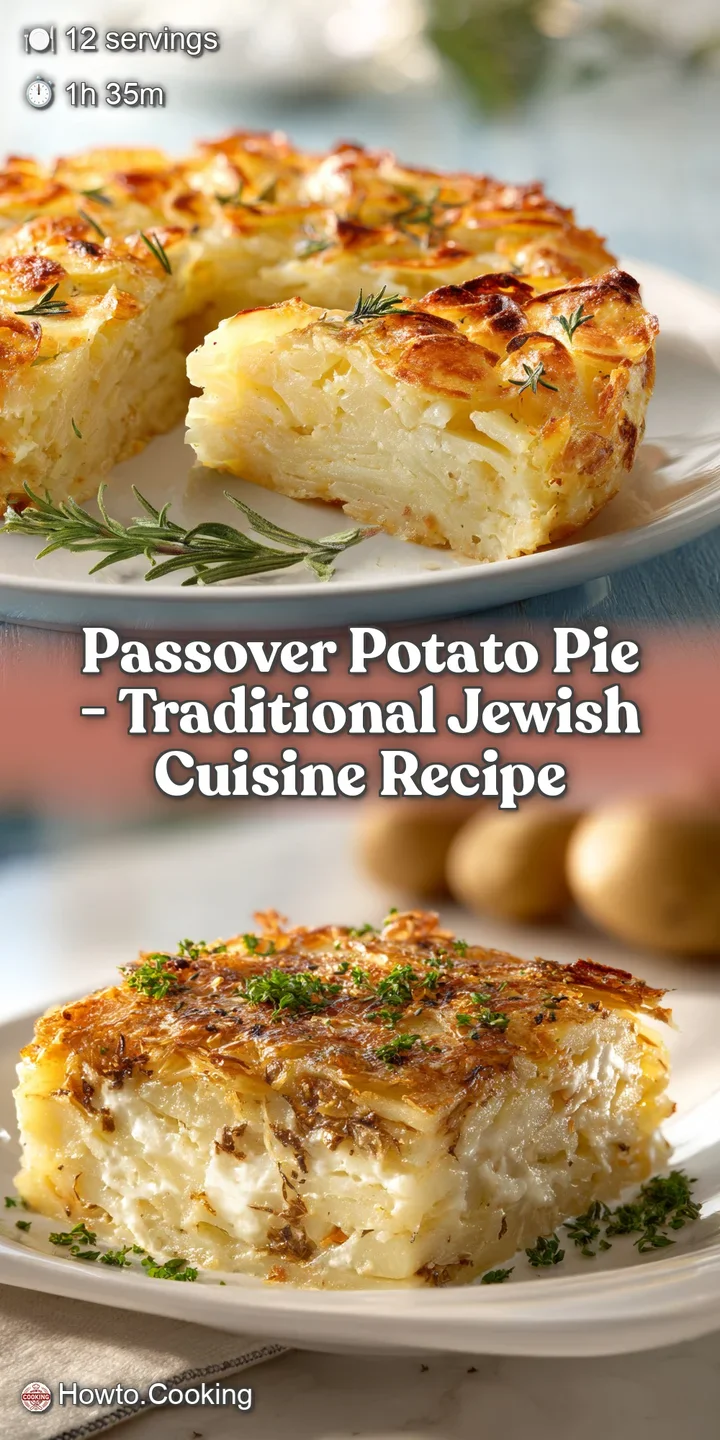 Close-up of a steaming potato pie slice, showing a golden crust and soft interior.