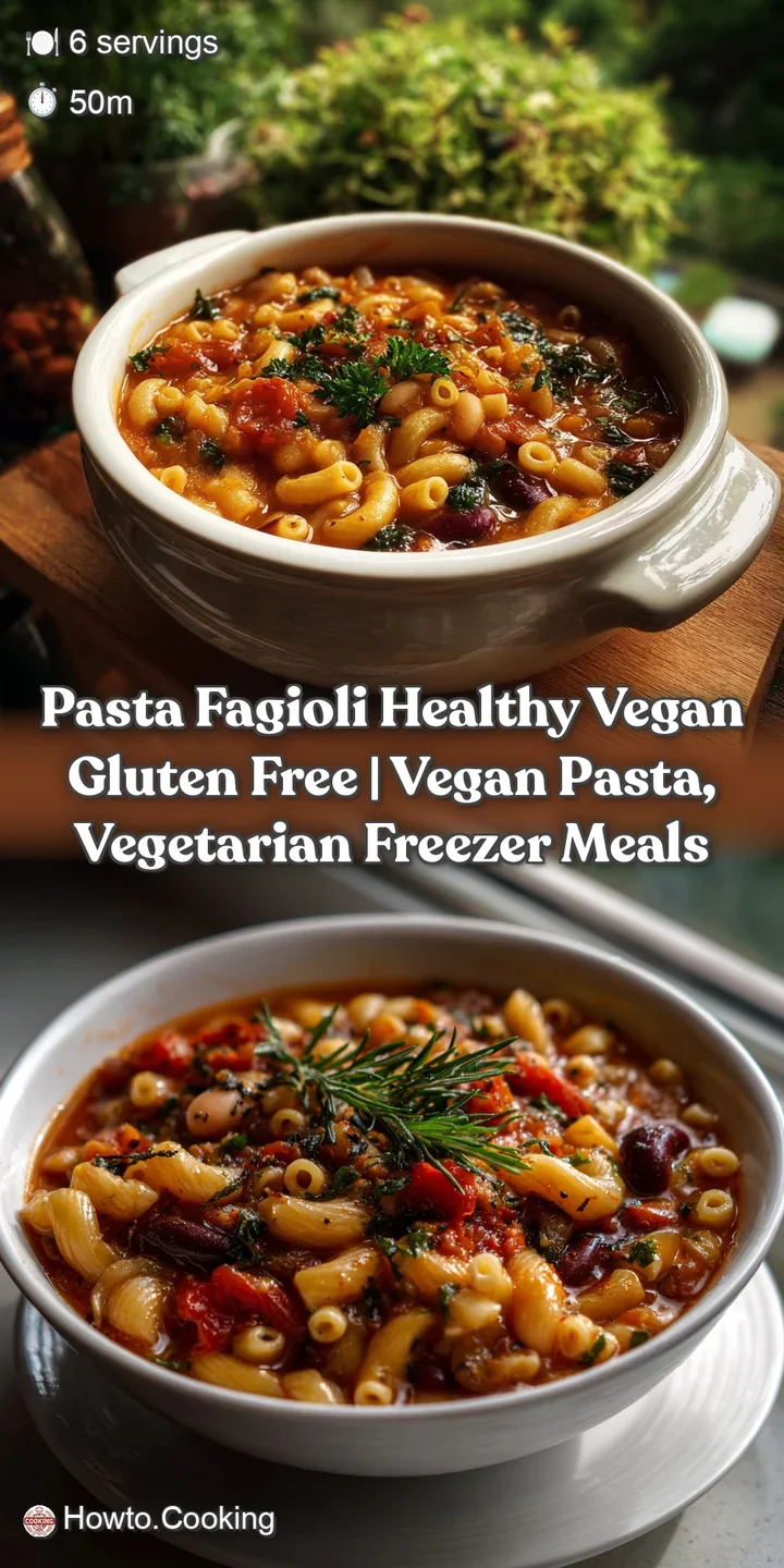 Pasta Fagioli Healthy Vegan Gluten Free | Vegan Pasta Vegetarian Freezer Meals